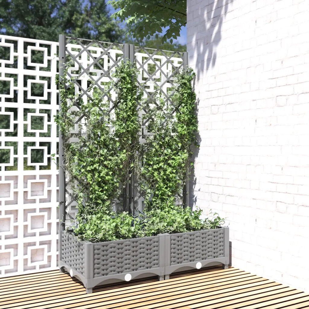 vidaXL Градинска саксия Светлосиво 80 x 40 x 1215 cm