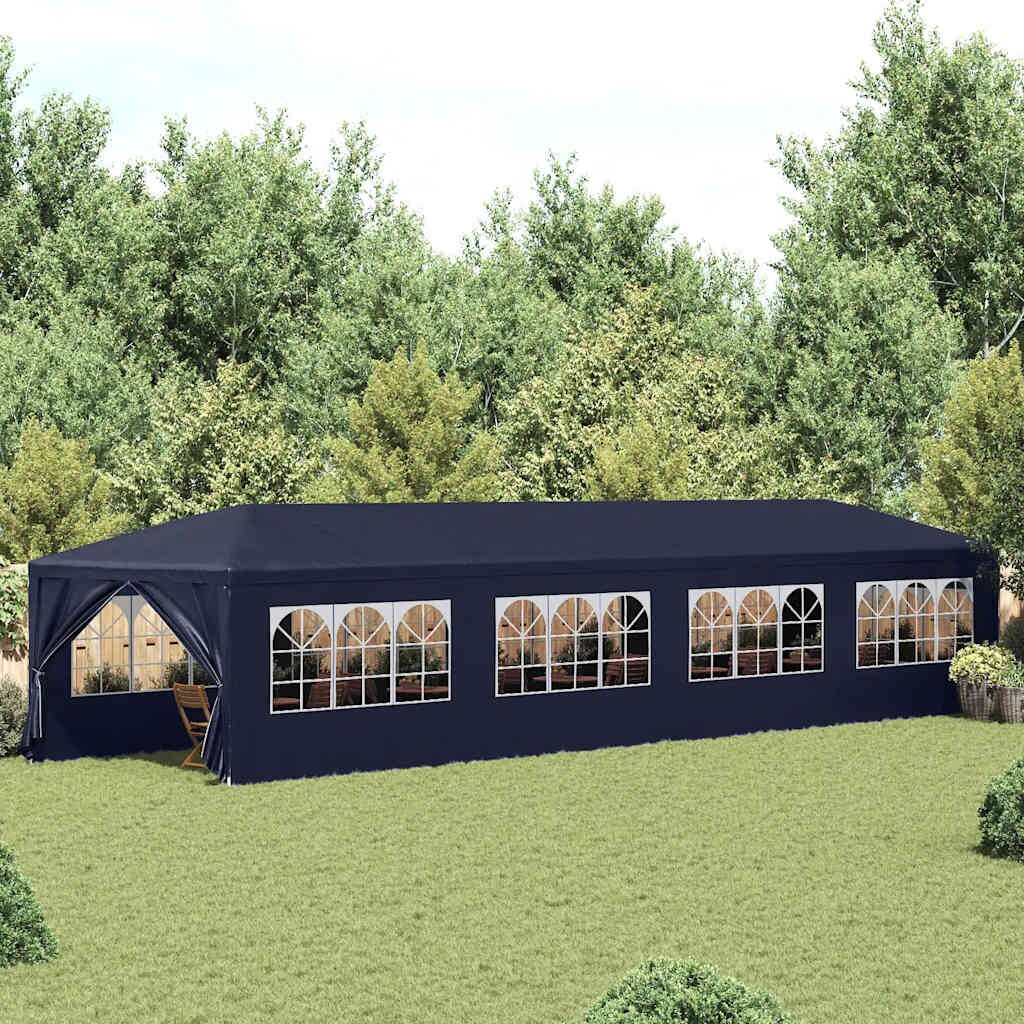 vidaXL Градинска шатра 3x12 м синя