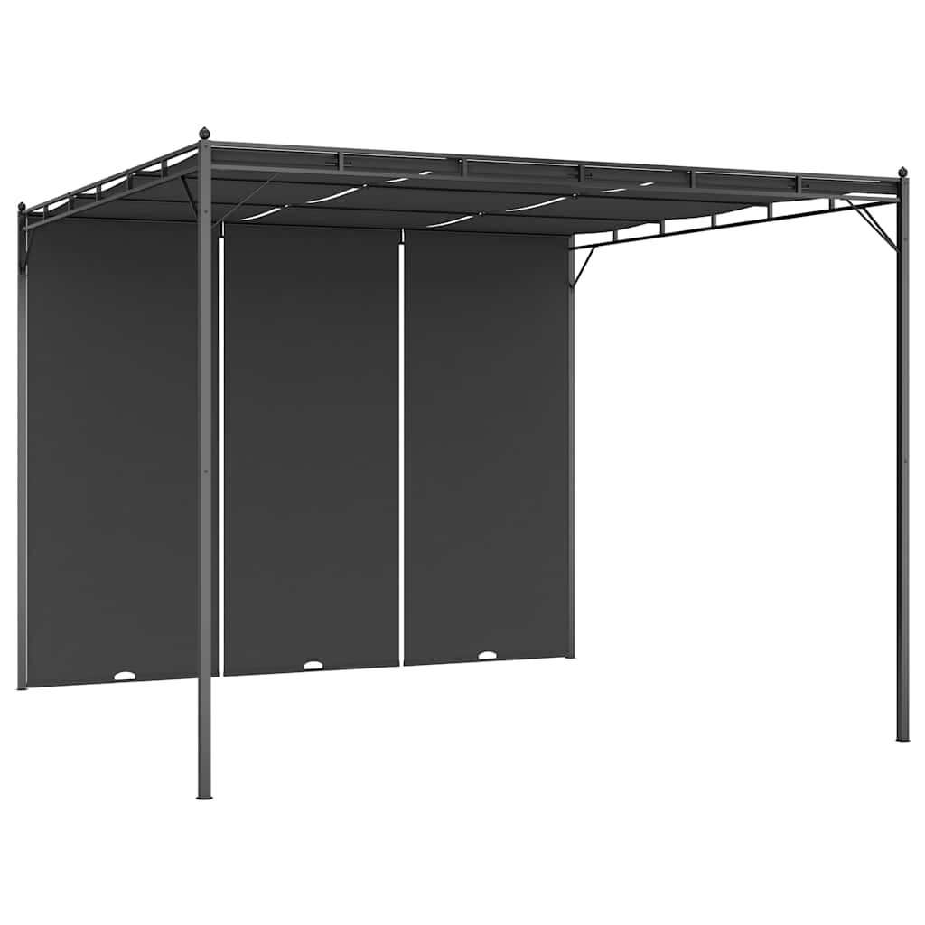 vidaXL Градинска шатра със странична завеса 3x3x225 м антрацит