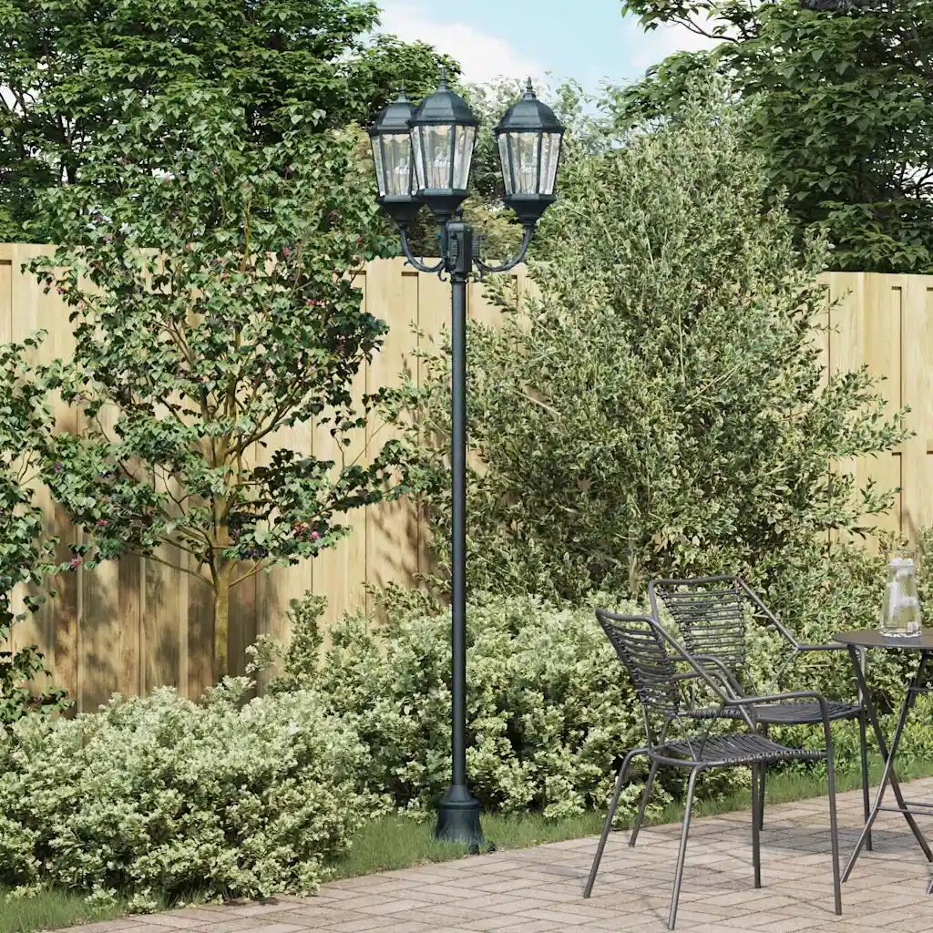 vidaXL Градинска светлина 57 x 49 x 241 см Алуминий и стъкло