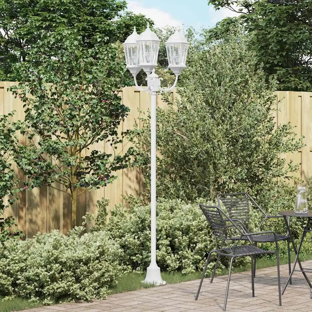 vidaXL Градинска светлина 57 x 49 x 241 см Алуминий и стъкло