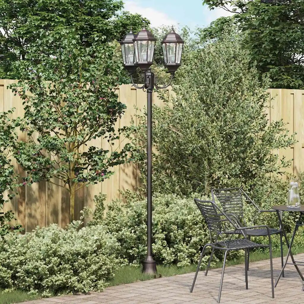 vidaXL Градинска светлина 57 x 49 x 241 см Алуминий и стъкло