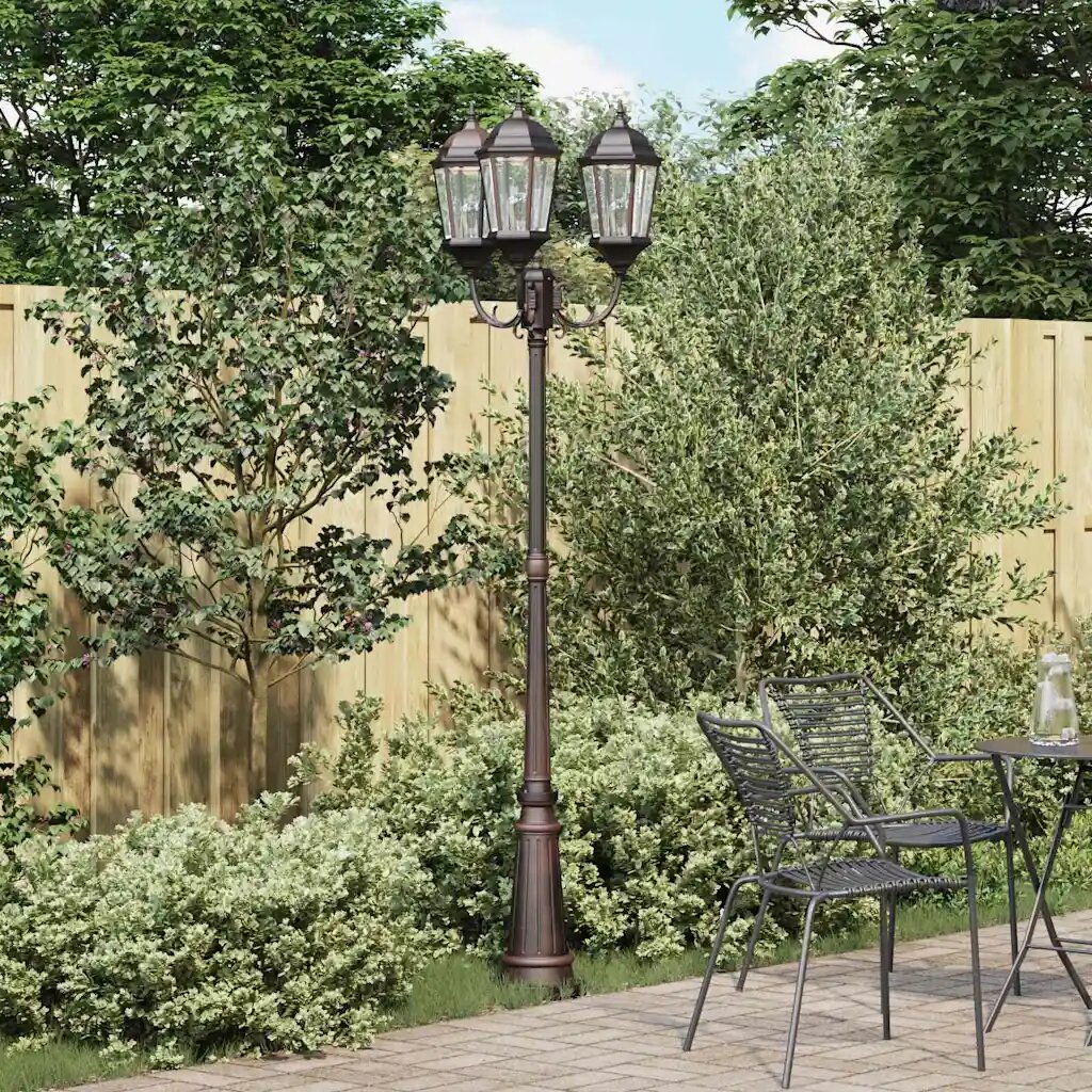 vidaXL Градинска светлина 61 x 53 x 235 см Алуминий и стъкло