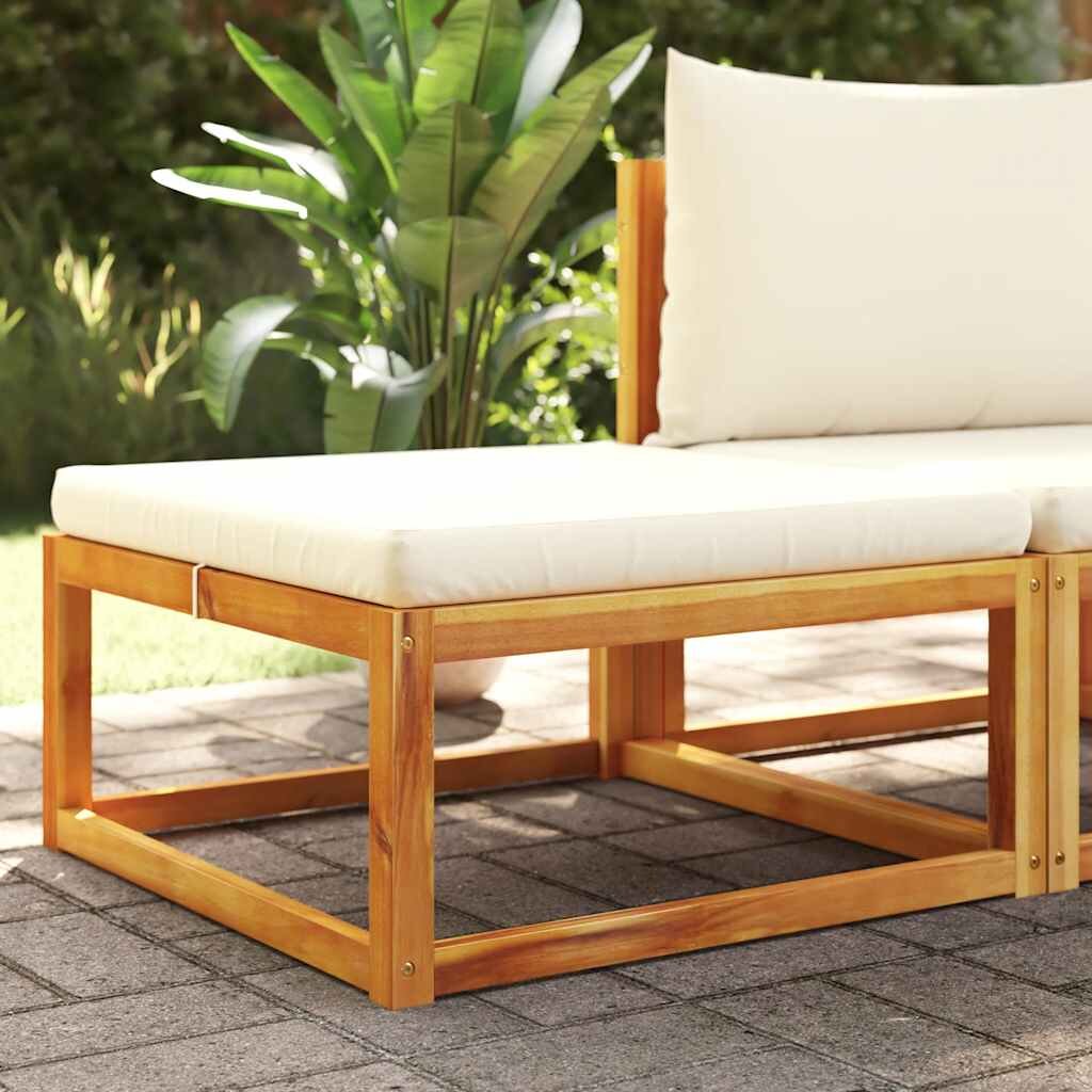 vidaXL Градинска табуретка с възглавница 65x65x29 см акация масив