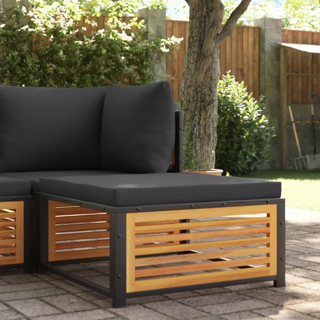 vidaXL Градинска табуретка с възглавница 68x68x30 см акация масив