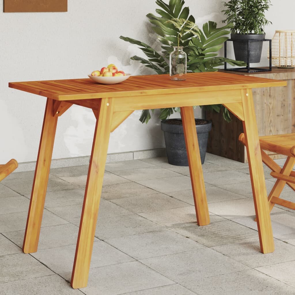 vidaXL Градинска трапезна маса 110x56x75 см масивна акация
