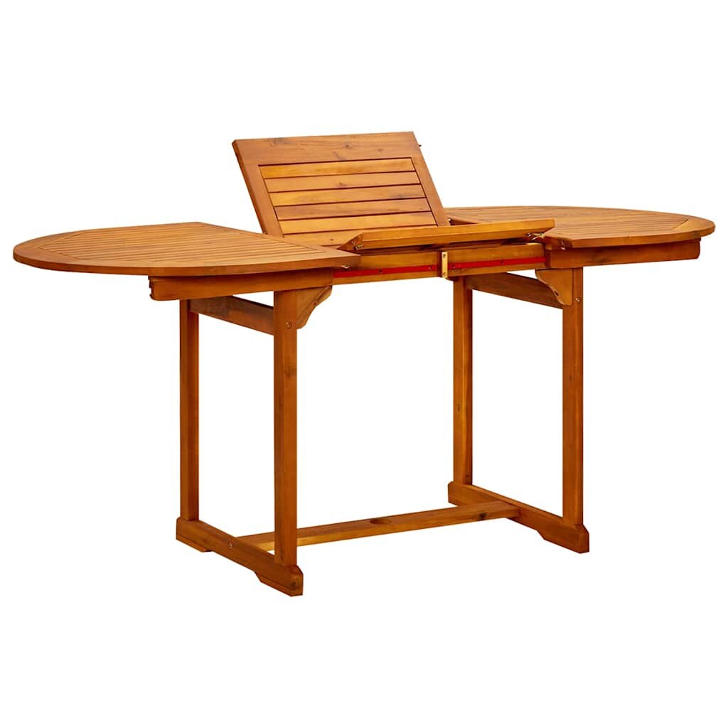 vidaXL Градинска трапезна маса (120-170)x80x75 cм акациево дърво масив