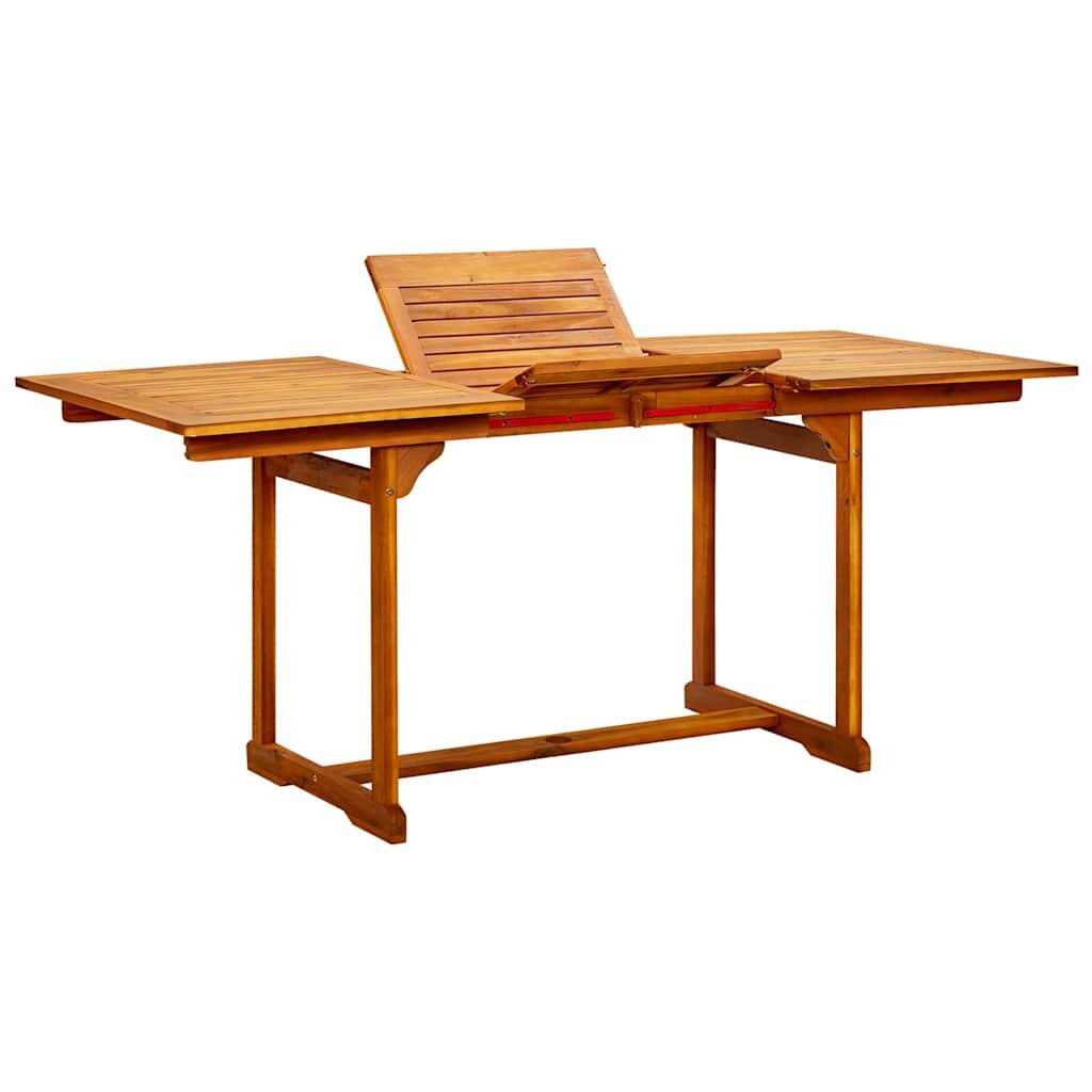 vidaXL Градинска трапезна маса (120-170)x80x75 cм акация масив