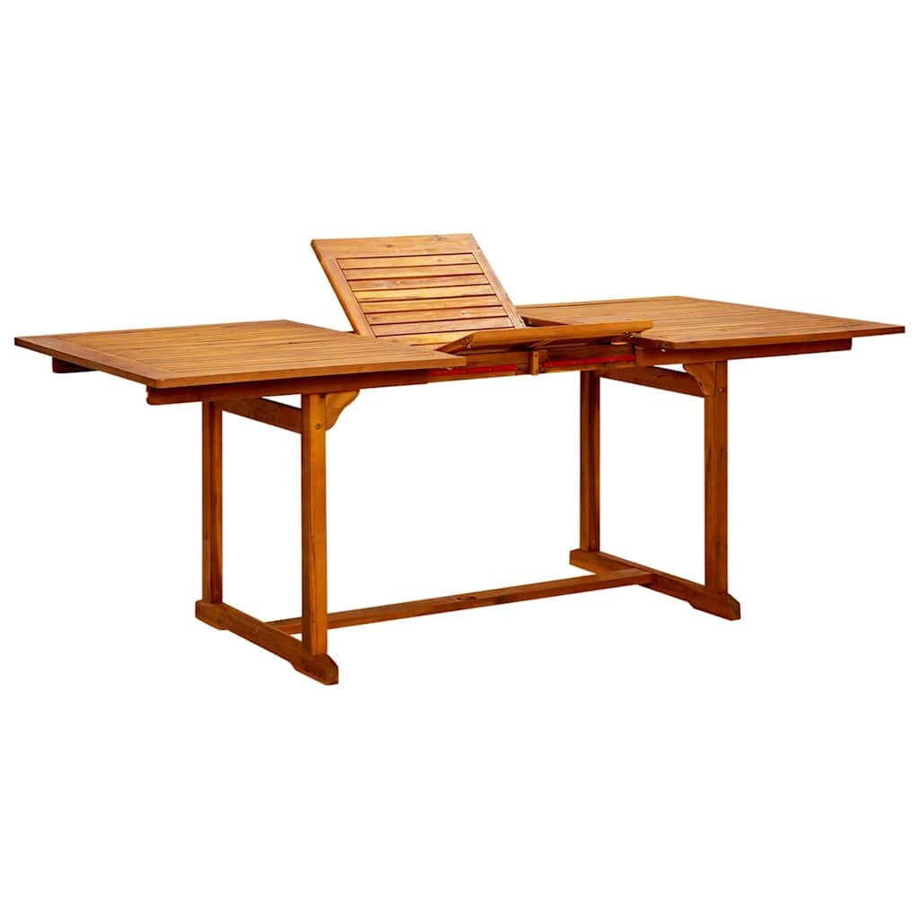 vidaXL Градинска трапезна маса (150-200)x100x75 cм акация масив