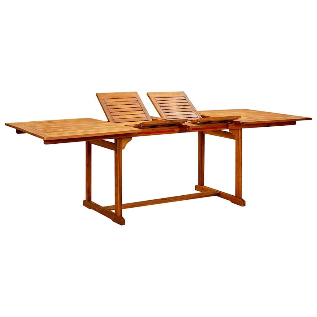 vidaXL Градинска трапезна маса (160-240)x100x75 cм акация масив