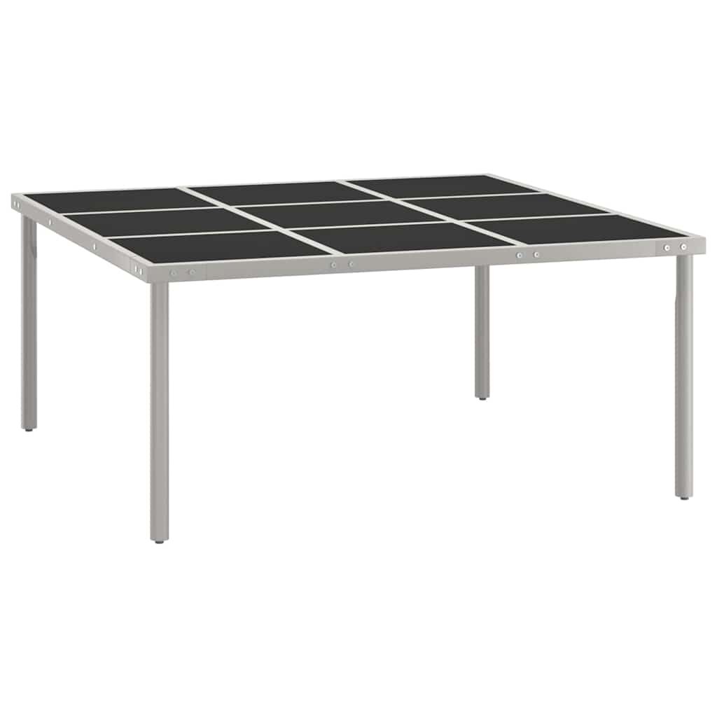 vidaXL Градинска трапезна маса 170x170x745 см стъкло и стомана