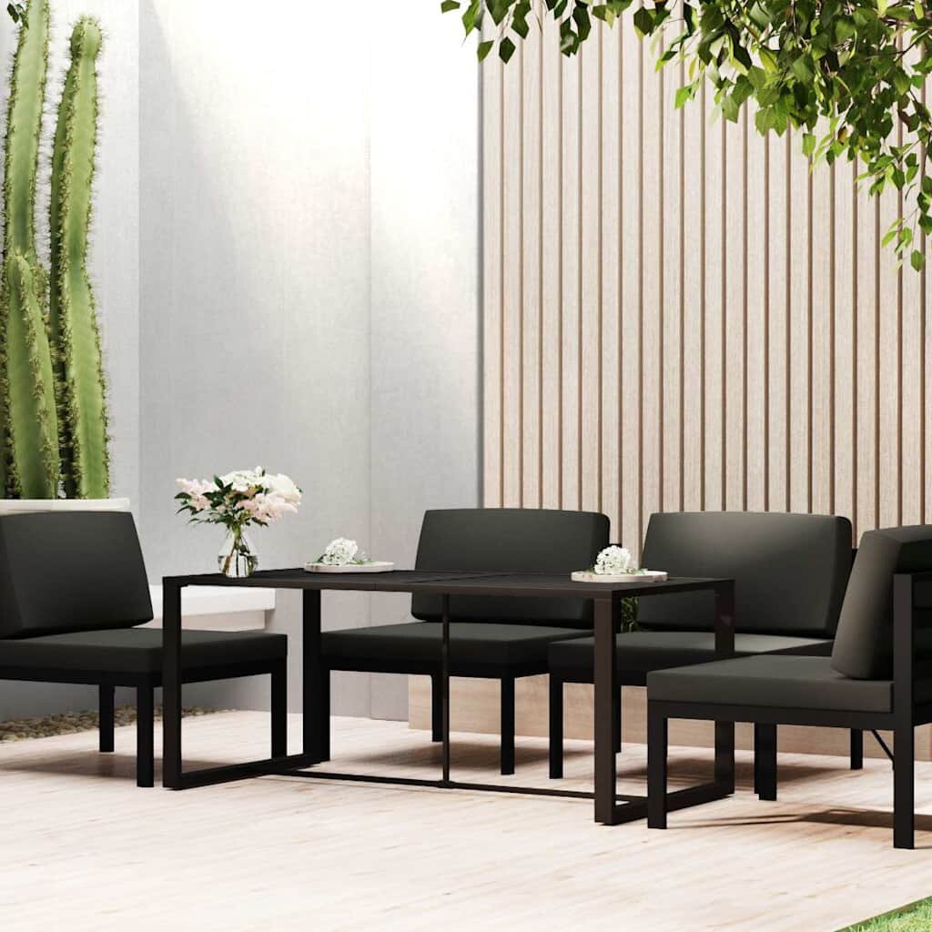 vidaXL Градинска трапезна маса антрацит 120x60x66 cм алуминий