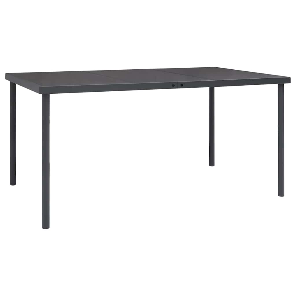vidaXL Градинска трапезна маса антрацит 150x90x74 cм стомана
