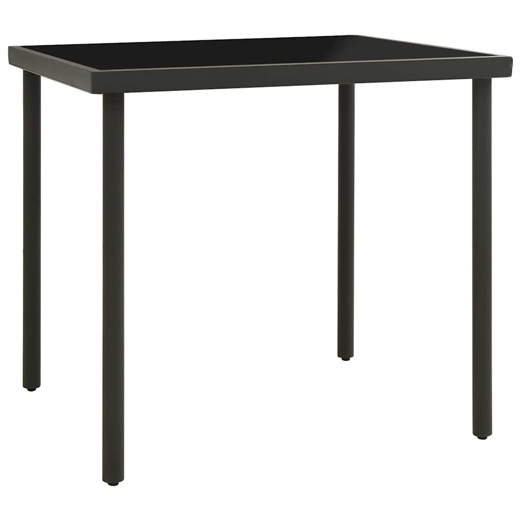 vidaXL Градинска трапезна маса антрацит 80x80x72 cм стъкло и стомана