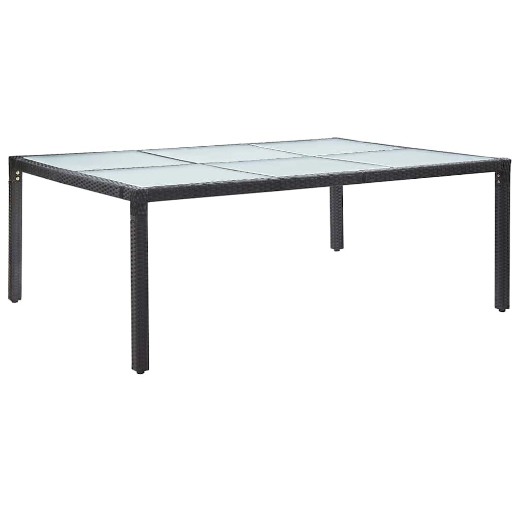 vidaXL Градинска трапезна маса черна 200x150x74 см полиратан