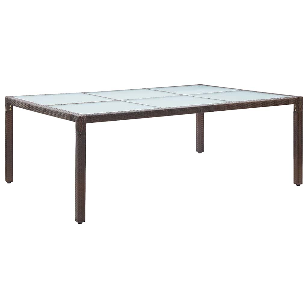 vidaXL Градинска трапезна маса кафява 200x150x74 см полиратан