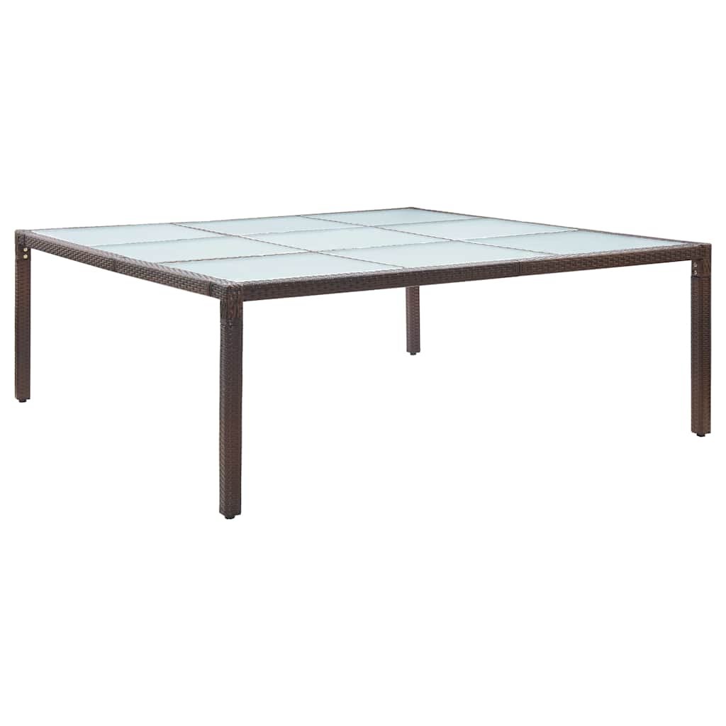 vidaXL Градинска трапезна маса кафява 200x200x74 см полиратан