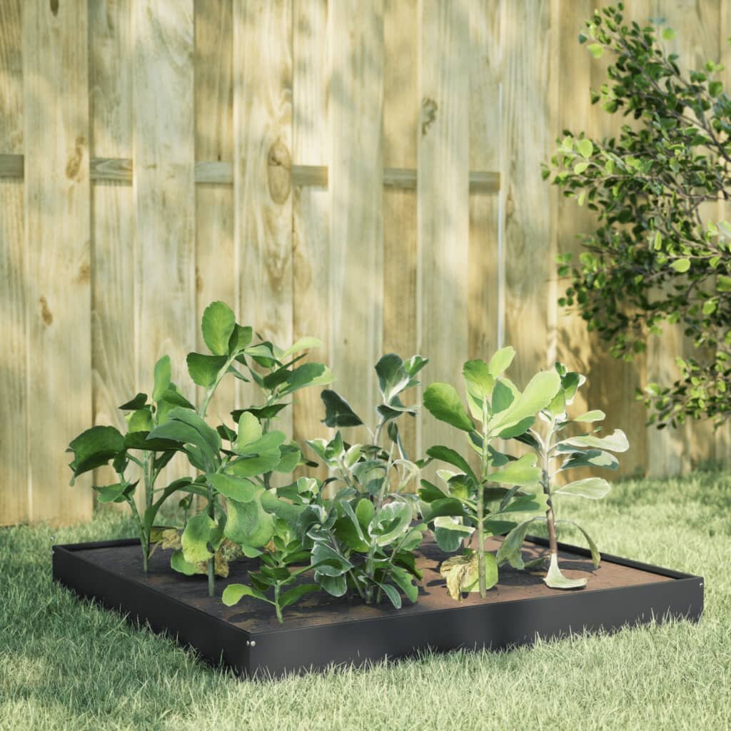 vidaXL Градинска висока леха антрацит 100x100x185 см стомана