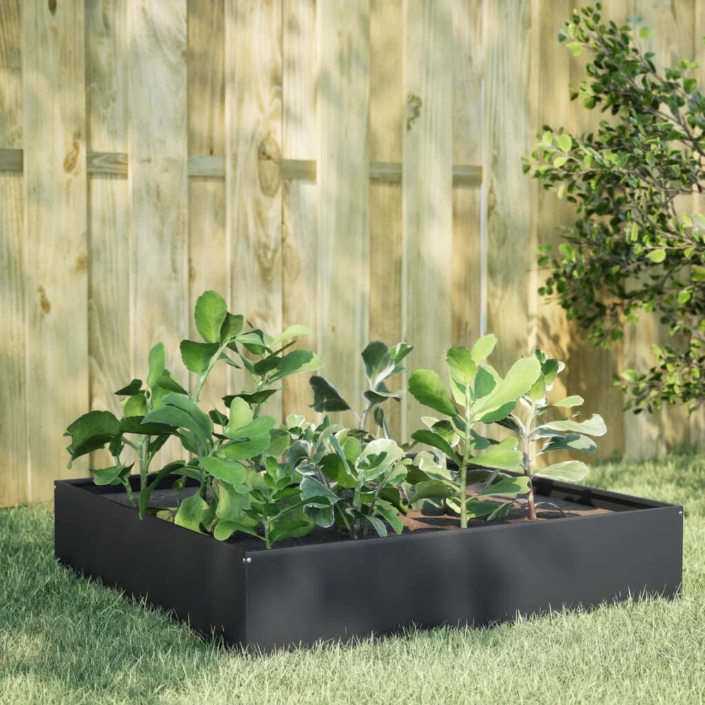 vidaXL Градинска висока леха антрацит 100x100x335 см стомана