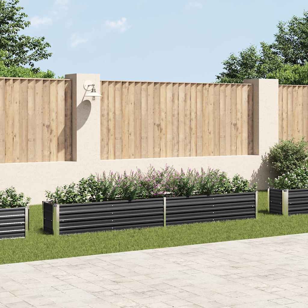 vidaXL Градинска висока леха поцинкована стомана 320x40x45 см антрацит