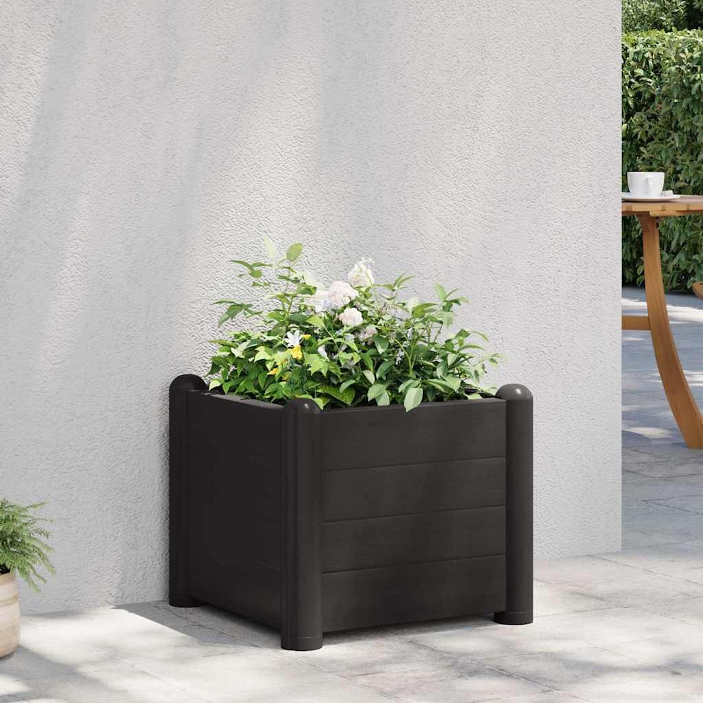 vidaXL Градинска висока леха PP антрацит 43x43x35 см