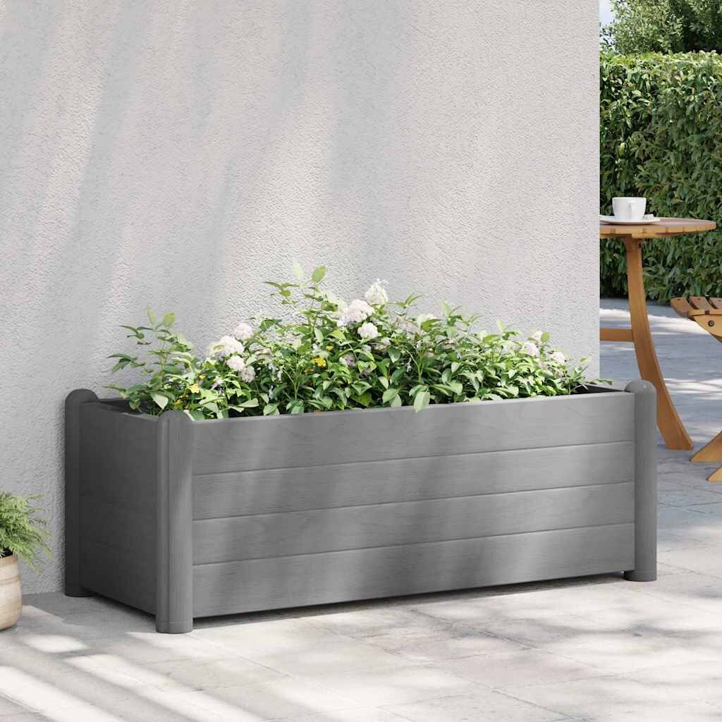 vidaXL Градинска висока леха PP сив камък 100x43x35 см