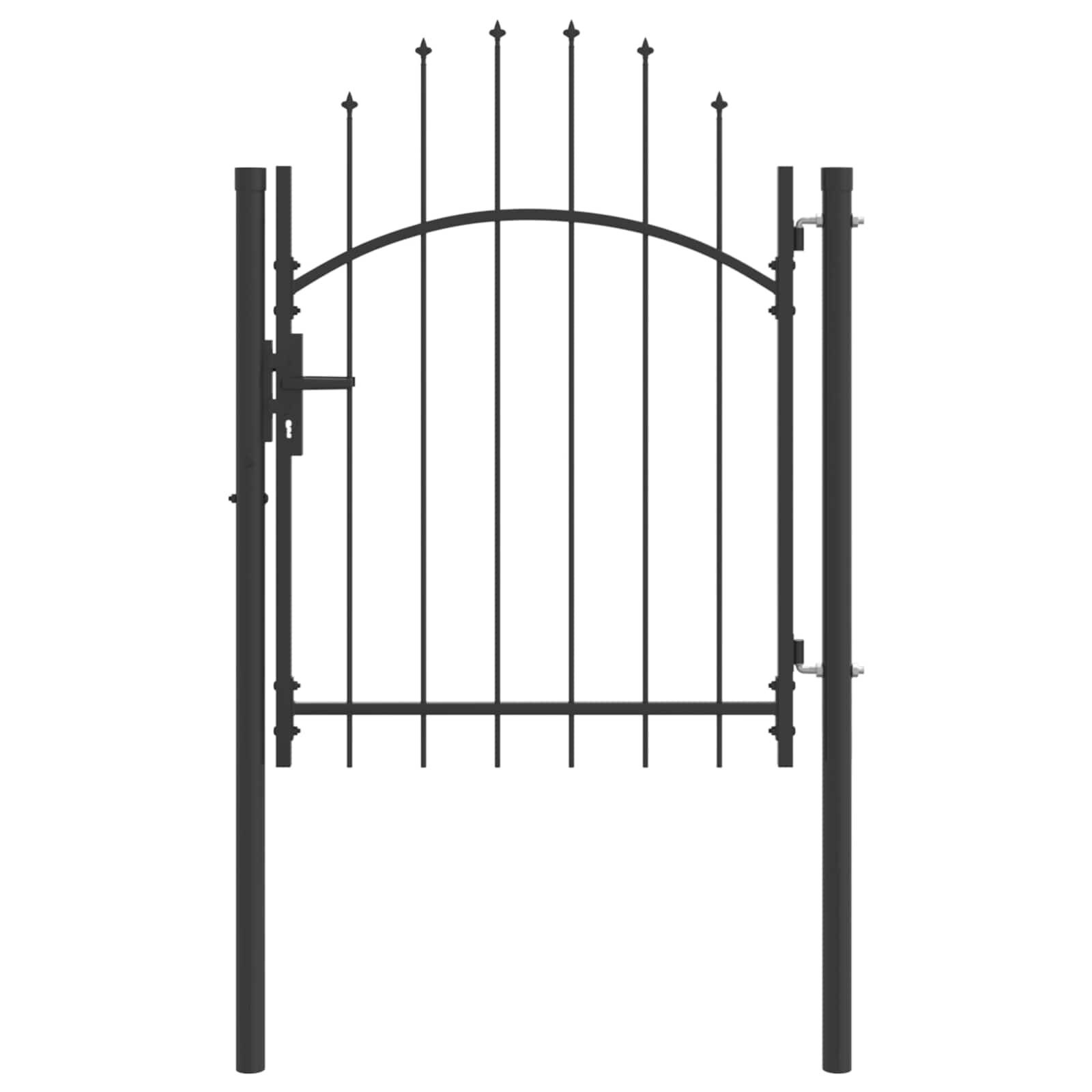 vidaXL Градинска врата WOERDEN 150 x 100 cm Стомана Сив С ключалка