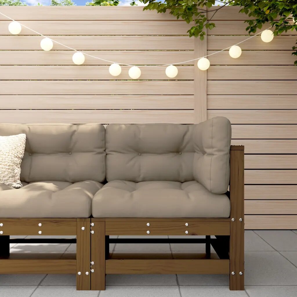 vidaXL Градински ъглов диван меденокафяв бор масив
