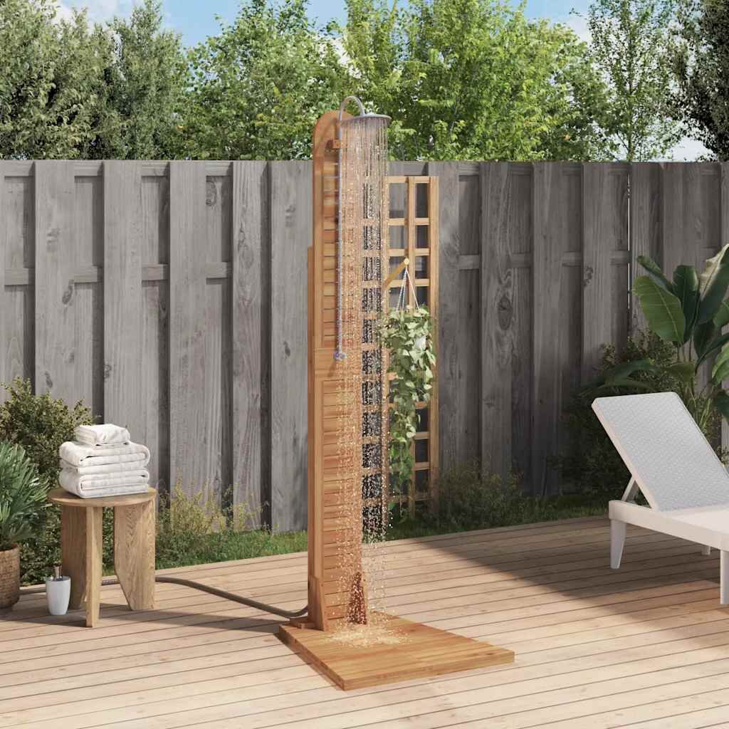vidaXL Градински душ тиково дърво масив 70x75x204 см