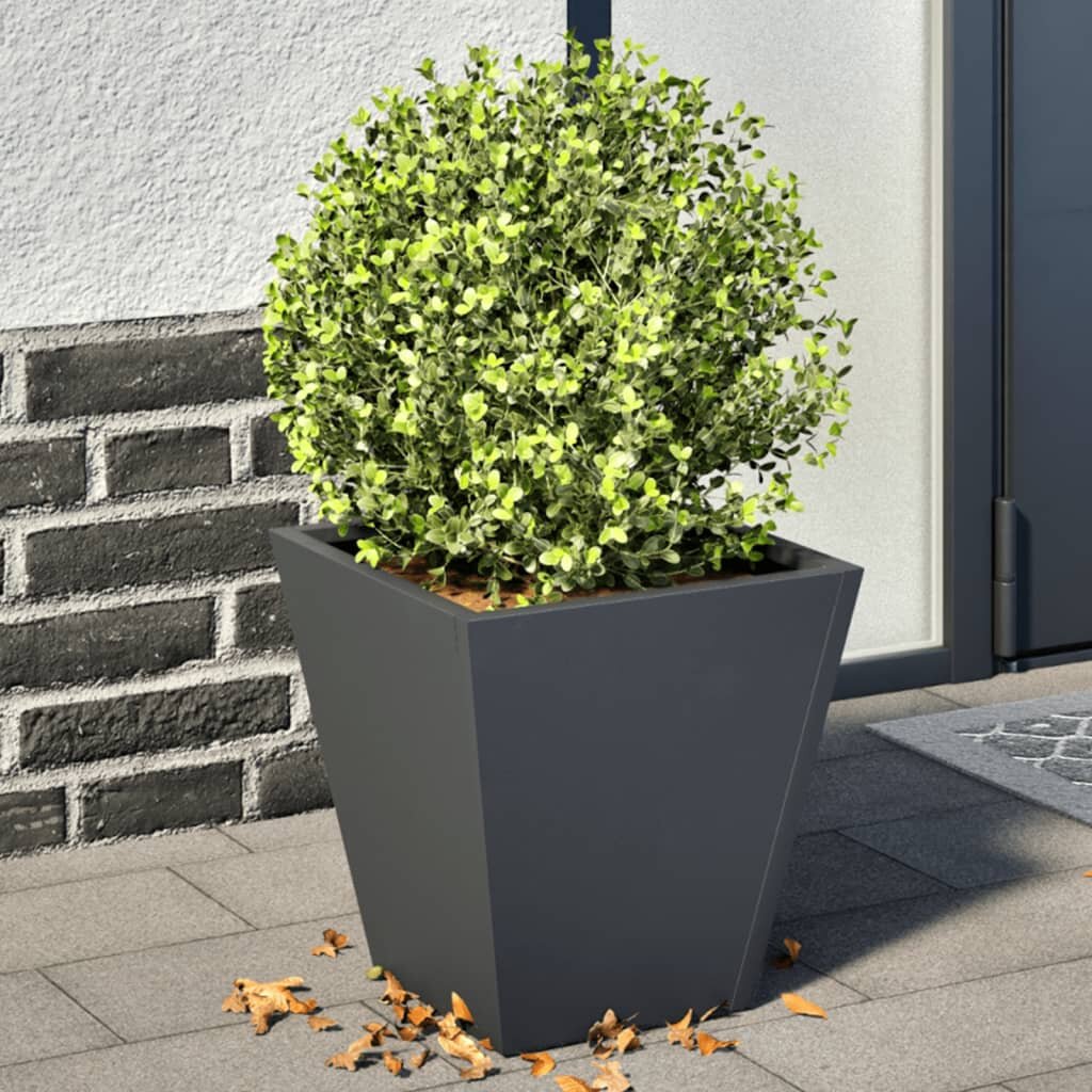 vidaXL Градински кашпи 2 бр антрацит 30x30x30 см стомана