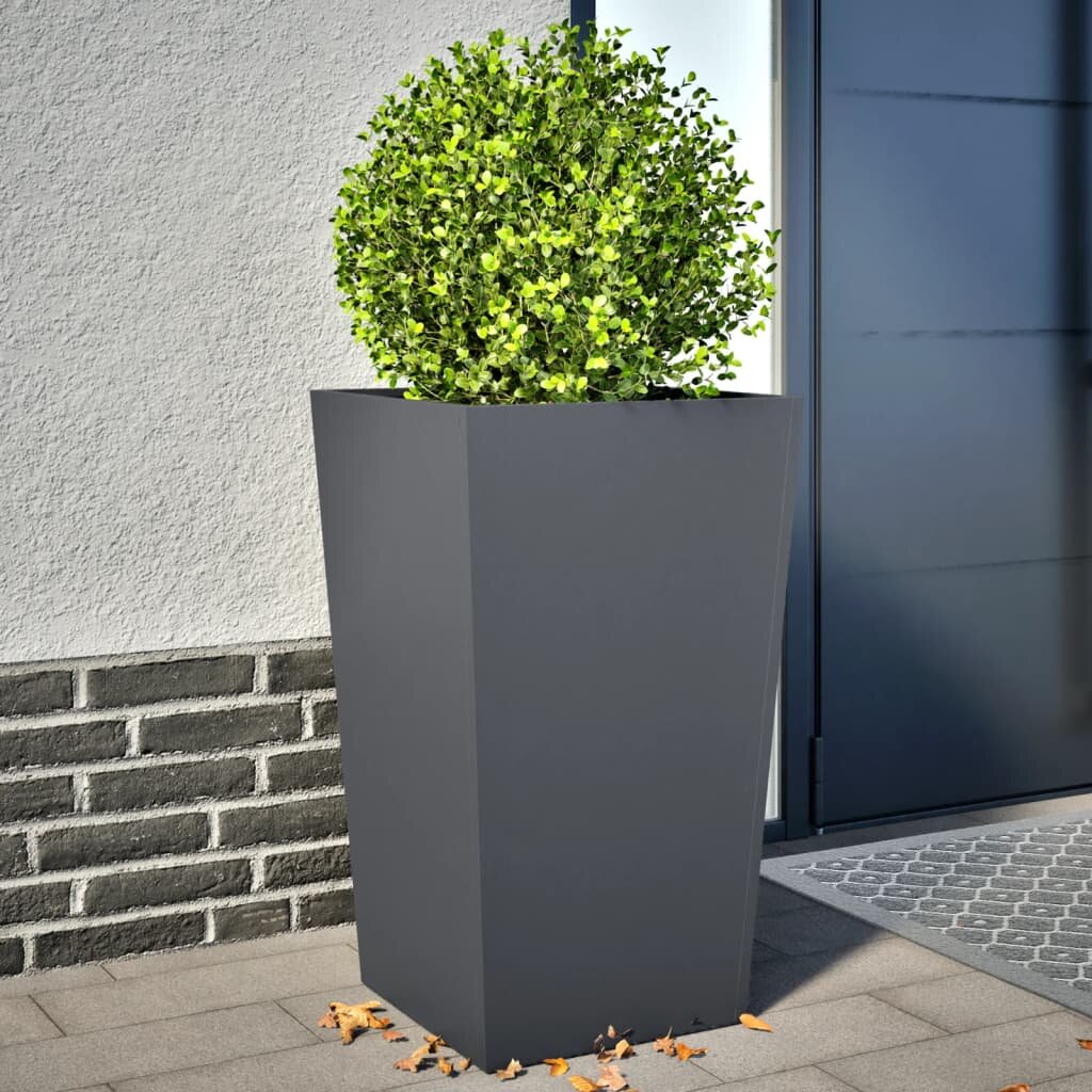 vidaXL Градински кашпи 2 бр антрацит 45x45x75 см стомана
