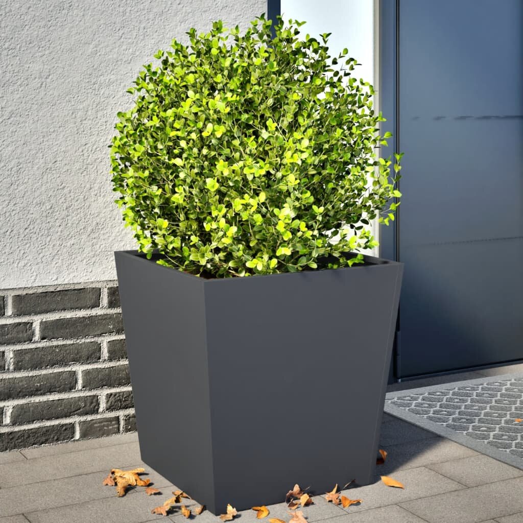 vidaXL Градински кашпи 2 бр антрацит 50x50x50 см стомана