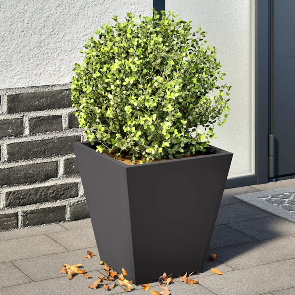 vidaXL Градински кашпи 2 бр черни 30x30x30 см стомана
