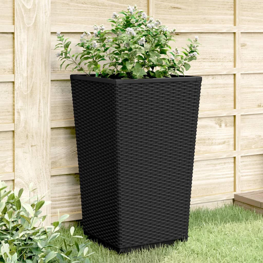 vidaXL Градински кашпи 2 бр черни 325x325x57 см PP
