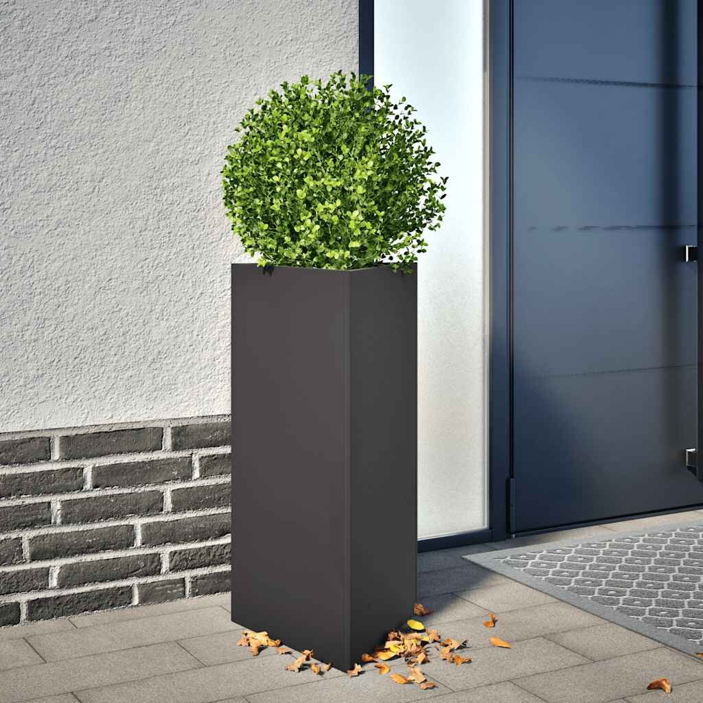 vidaXL Градински кашпи 2 бр черни триъгълна 40x345x75 см стомана