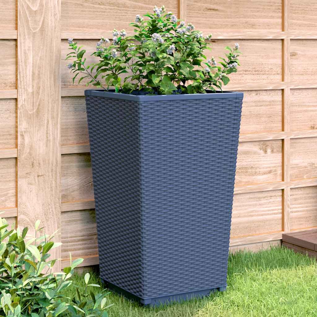 vidaXL Градински кашпи 2 бр синьо сив 325x325x57 см PP