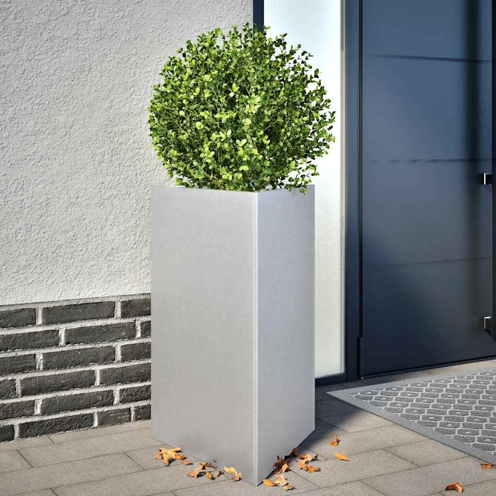 vidaXL Градински кашпи 2 бр триъгълна 50x43x75 см поцинкована стомана