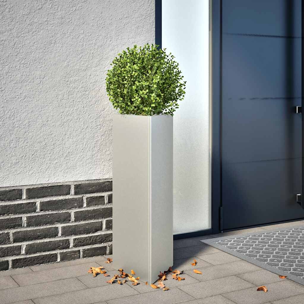 vidaXL Градински кашпи 2бр триъгълна 30x26x75см неръждаема стомана