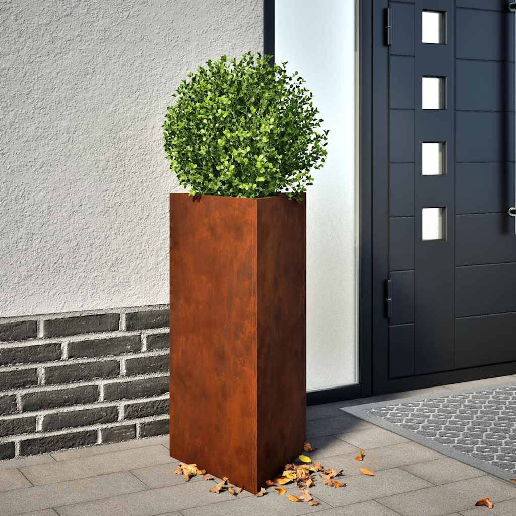 vidaXL Градински кашпи 2бр триъгълни 40x345x75см атмосферна стомана