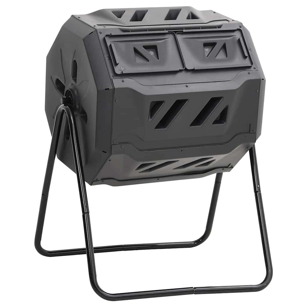 vidaXL Градински компостер черен 73x64x95 см 160 л