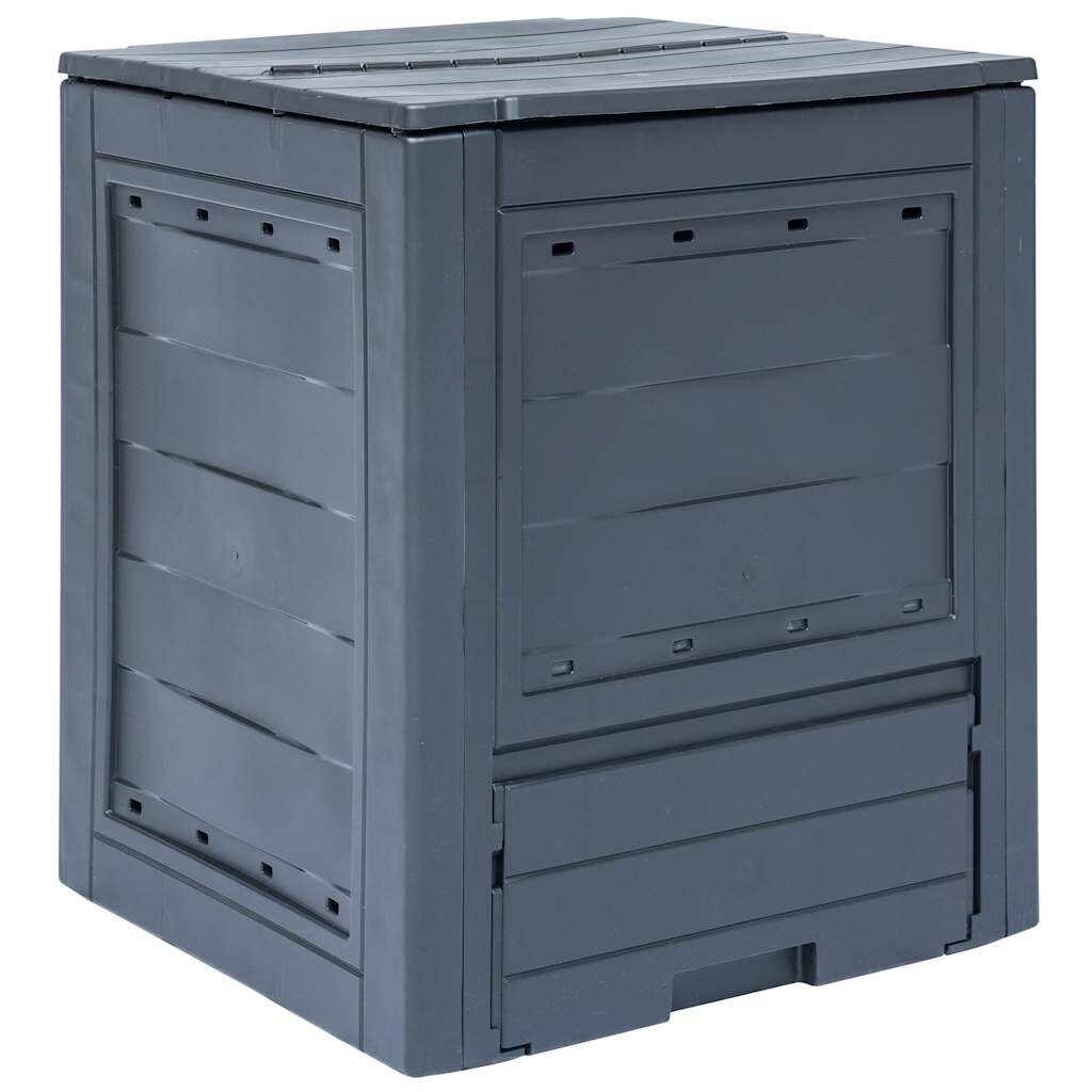 vidaXL Градински компостер сив 60x60x73 см 260 л