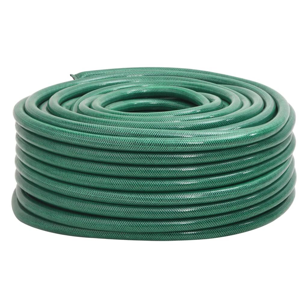 vidaXL Градински маркуч зелен 1" 100 м PVC