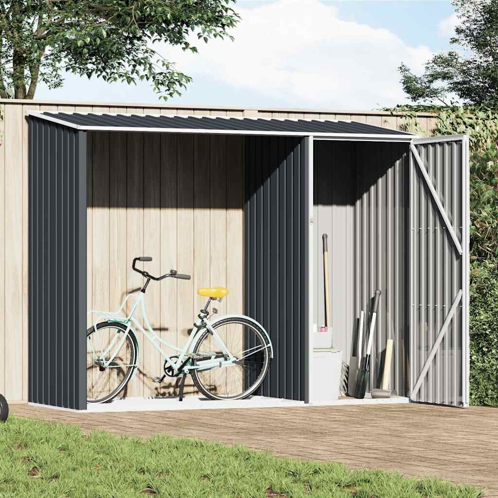 vidaXL Градински навес антрацит 245x98x159 см поцинкована стомана