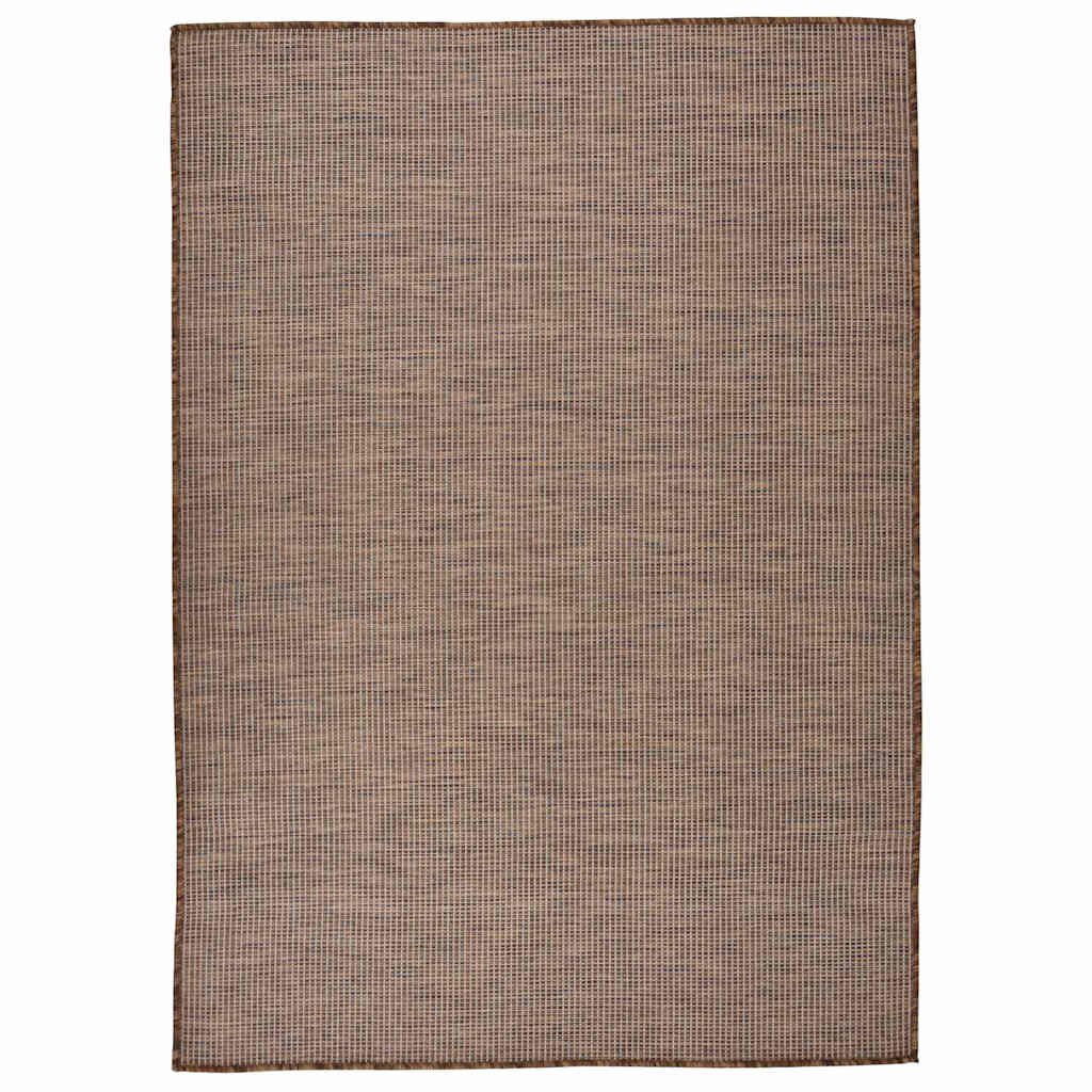 vidaXL Градински плоскотъкан килим 140x200 см кафяв