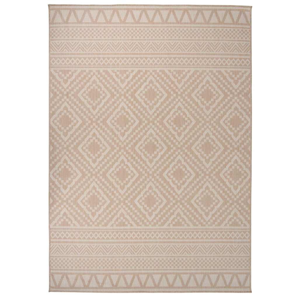 vidaXL Градински плоскотъкан килим 140x200 см кафяви шевици
