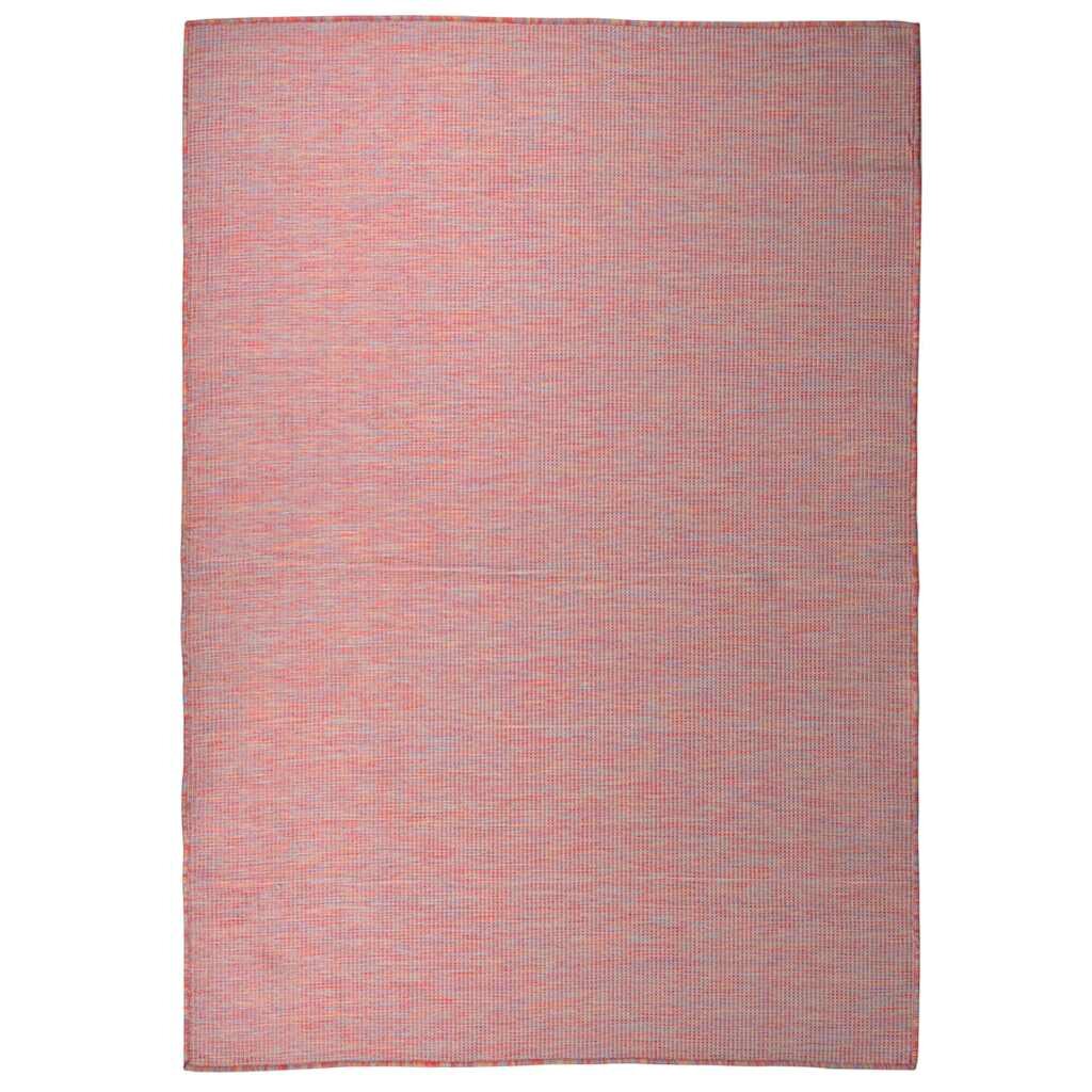 vidaXL Градински плоскотъкан килим 160x230 см червен