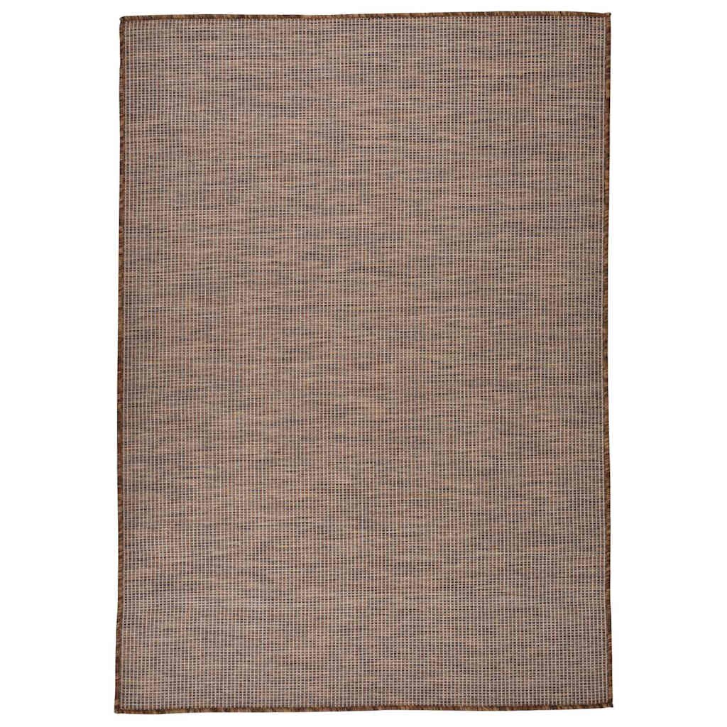 vidaXL Градински плоскотъкан килим 160x230 см кафяв