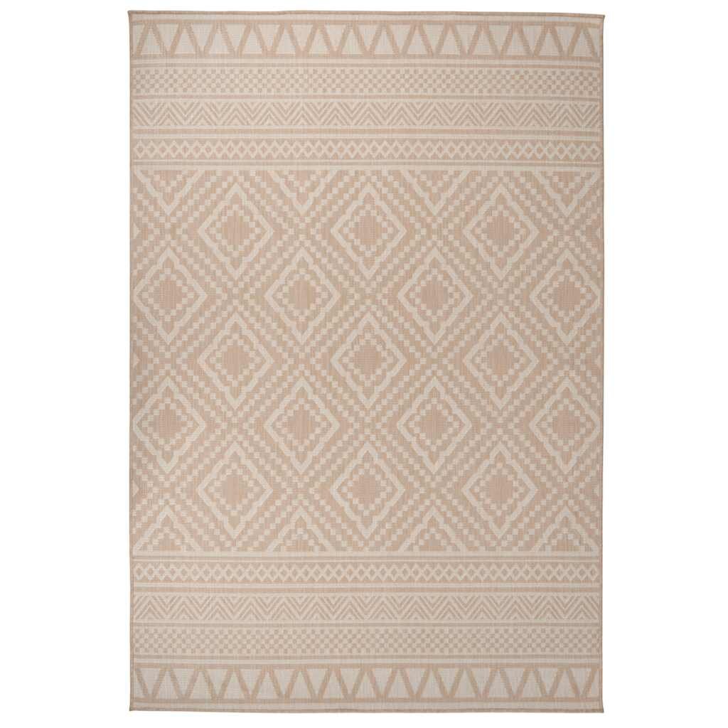 vidaXL Градински плоскотъкан килим 160x230 см кафяви шевици