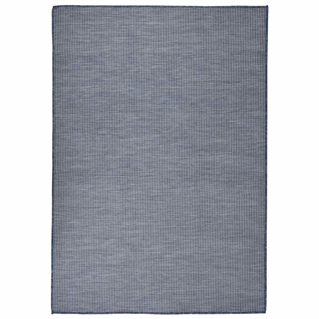 vidaXL Градински плоскотъкан килим 160x230 см син