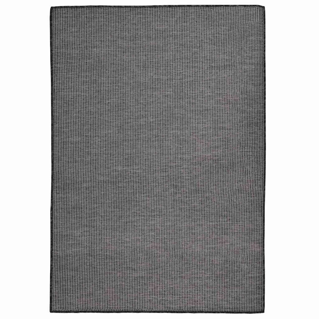 vidaXL Градински плоскотъкан килим 160x230 см сив
